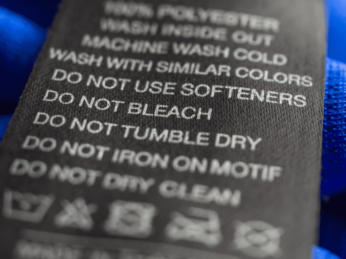 Care labelling with Thermal Transfer Ribbon