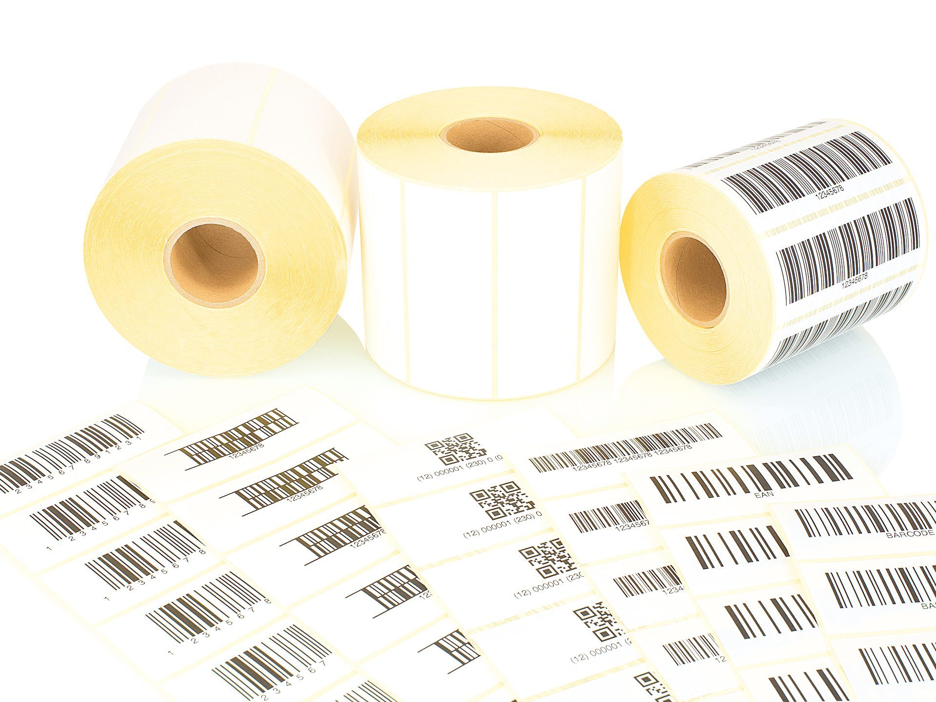 Barcodes printed on labels