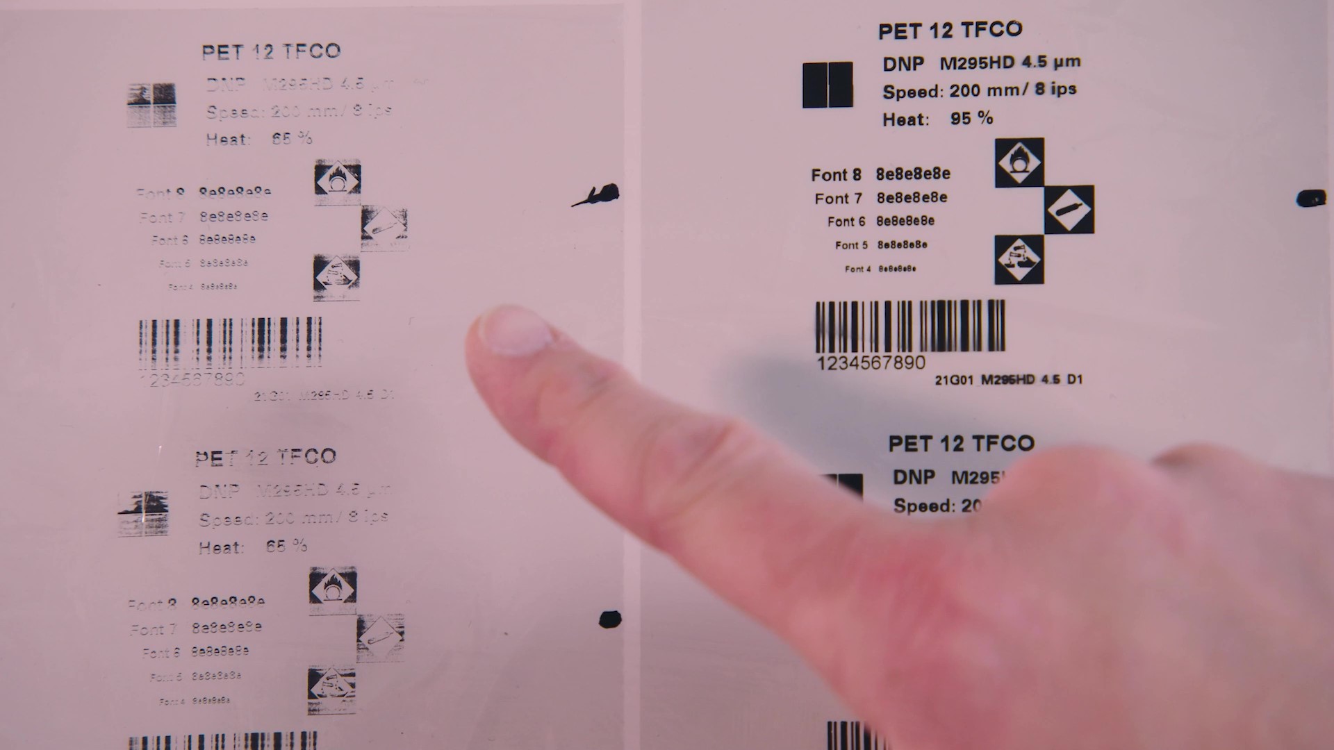 DNP Faint or too thick barcodes and other themal transfer prints